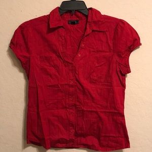 Byer California Red Button Down Blouse Top